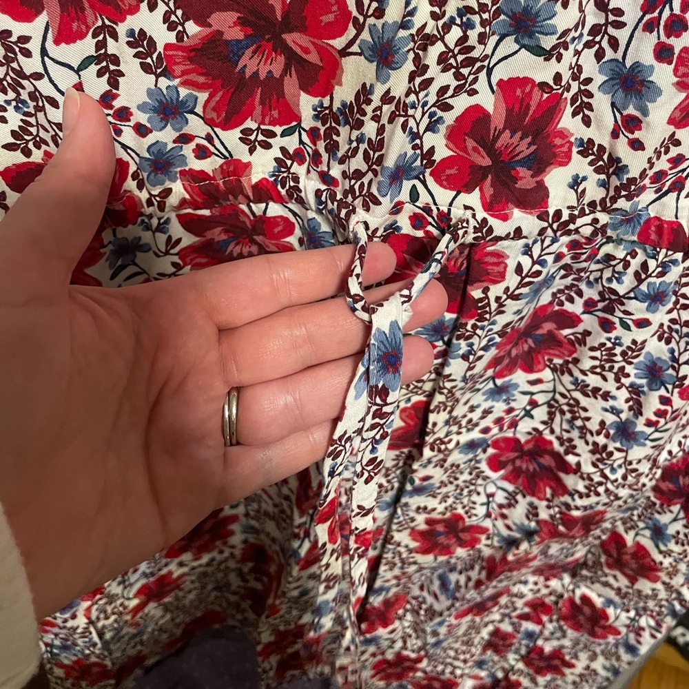 Old Navy Red & Blue Floral Dress - Picture 3 of 6